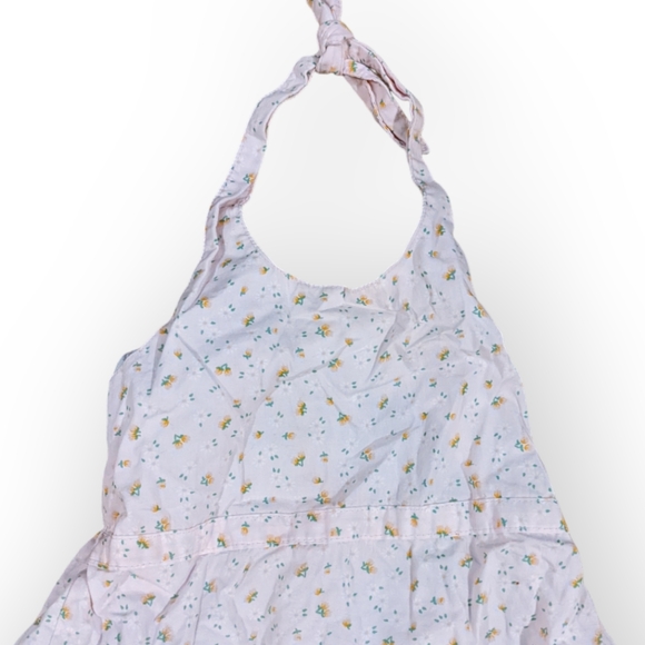 Size 3 Toddler Girl Laura Ashley Sundress, Halter Style, Light Pink with Flowers - Picture 2 of 5